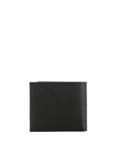 Prada Black Leather Bifold Wallet In Black