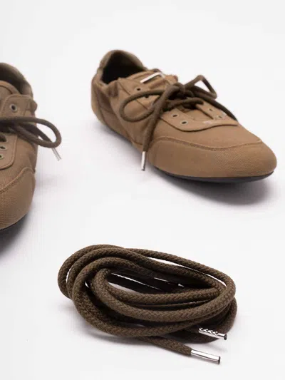 Prada Vintage-finished Canvas Sneakers For Women In Multi