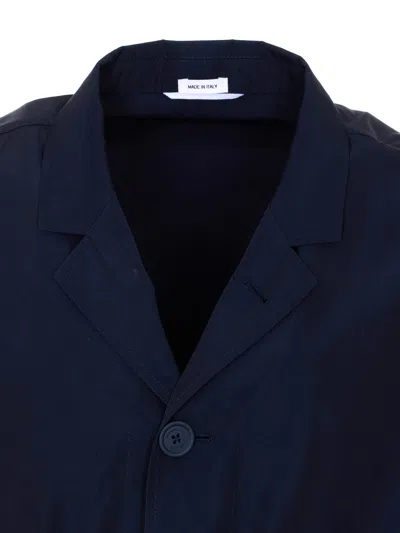 Thom Browne Blue Jacket With Frontal Buttons Closure In Blue