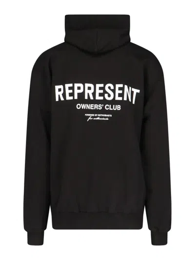 Represent Black Cotton Sweatshirt In Black