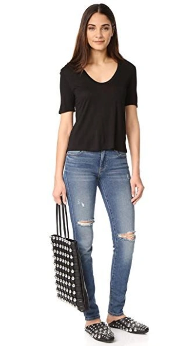 Shop Alexander Wang T Classic Cropped Tee In Black