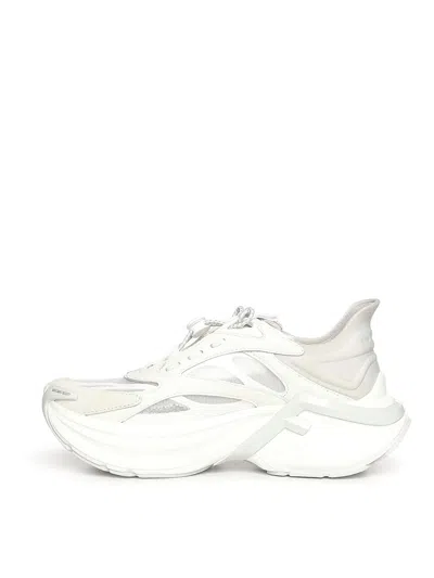 Fendi Light Mesh Sneakers Chunky Sole Pull Tab In White