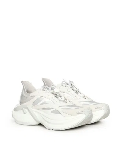 Fendi Light Mesh Sneakers Chunky Sole Pull Tab In White