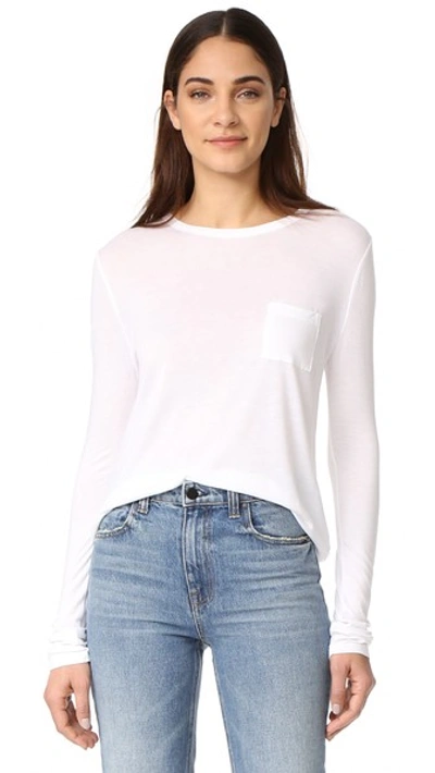 Alexander Wang T Classic Cropped Long Sleeve Tee In White