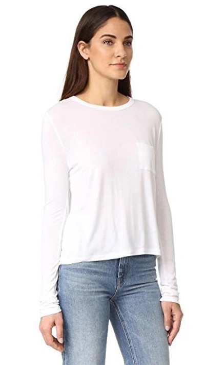 Shop Alexander Wang T Classic Cropped Long Sleeve Tee In White