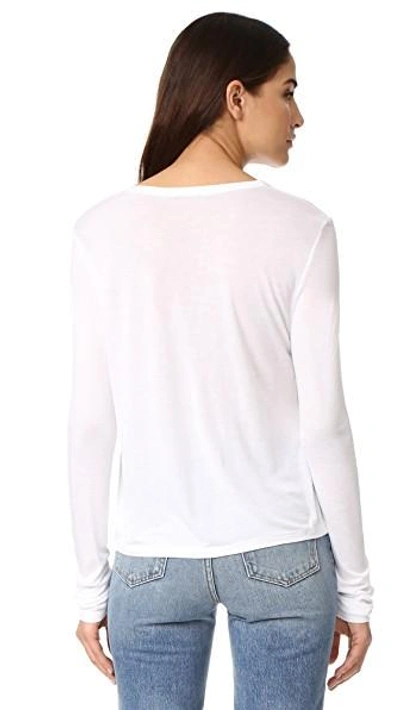 Shop Alexander Wang T Classic Cropped Long Sleeve Tee In White