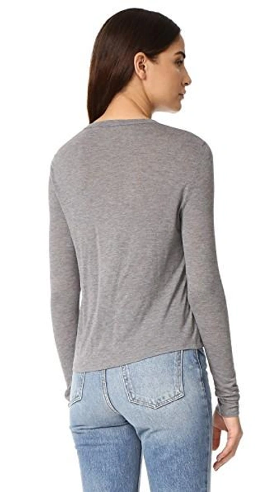 Shop Alexander Wang T Classic Cropped Long Sleeve Tee In Heather Grey