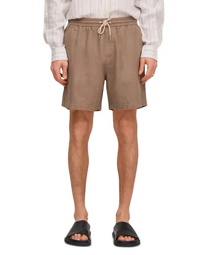 Nn07 Gregor 1454 Relaxed Fit Linen Shorts In Brown