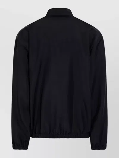 Prada Jacket Long Sleeves Point Collar Elasticated Hem In Black