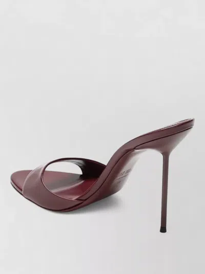 Paris Texas Leather Open Toe Mules Stiletto Heel