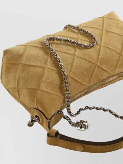 Tory Burch Fleming Suede Quilted Mini Shoulder Bag