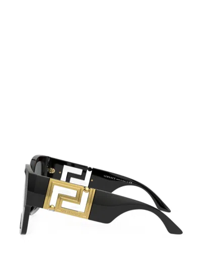 Versace Greca Square-frame Sunglasses In Black