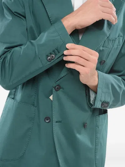 Corneliani Double-breasted Peak-lapel Jacket In Green