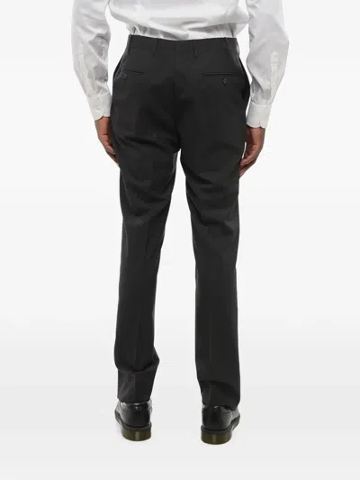 Corneliani Flat-front Wool Trousers In Grey