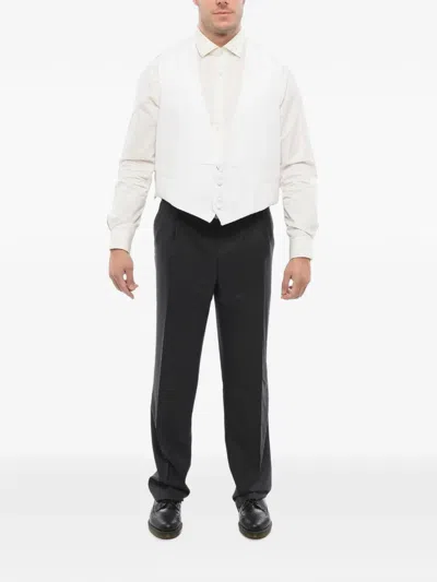 Corneliani Single-breasted Embroidered Waistcoat In White