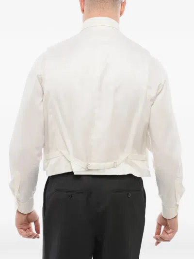Corneliani Single-breasted Embroidered Waistcoat In White