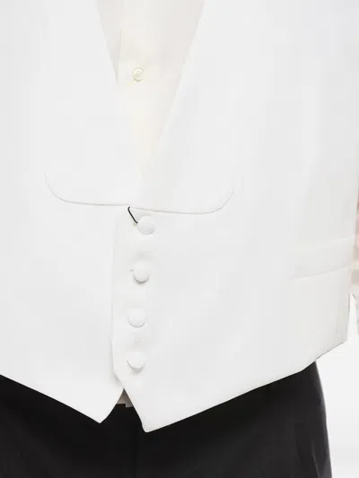 Corneliani Single-breasted Embroidered Waistcoat In White