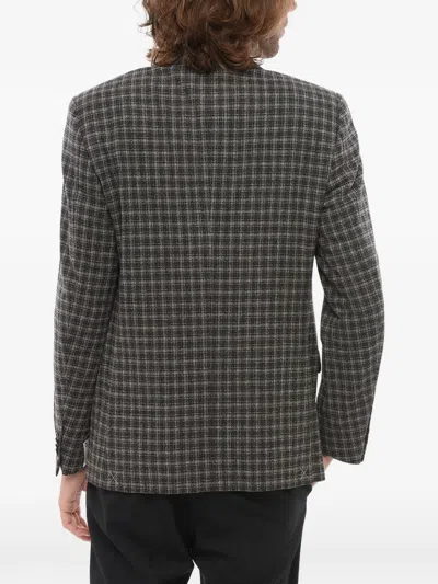Corneliani Nino Danieli Checked Single-breasted Wool Blazer In Gray