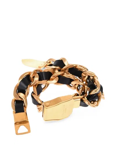 Balmain Chain-link Leather Belt In Red