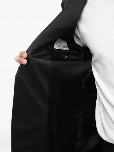 Corneliani Jacquard Satin-lapel Blazer In Black
