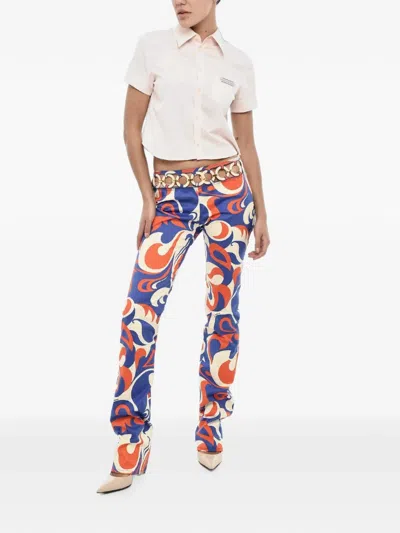 Dsquared2 Multicolor Regular Flat Front Pants In Multi