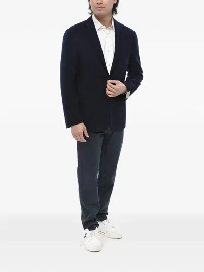 Corneliani Single-breasted Patch-pocket Blazer In Black