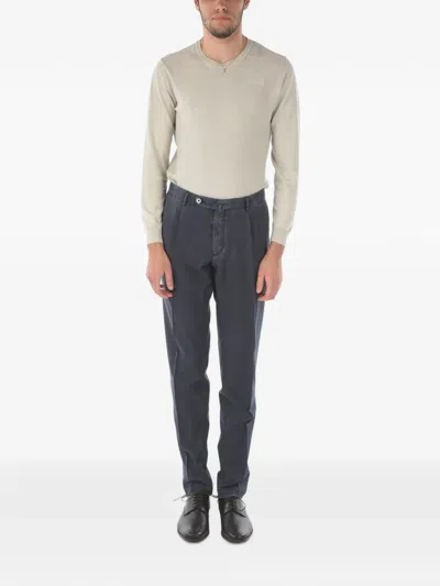 Corneliani Wool Chino Pants In Blue