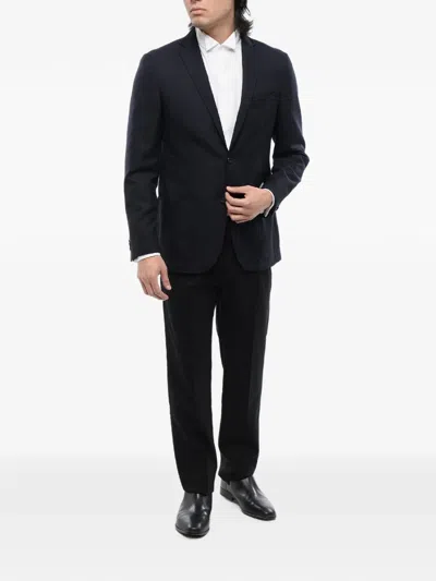 Corneliani Single-breasted Blazer In Blue