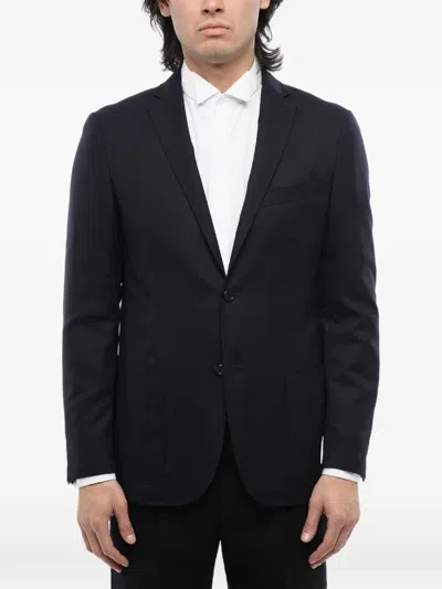 Corneliani Single-breasted Blazer In Blue