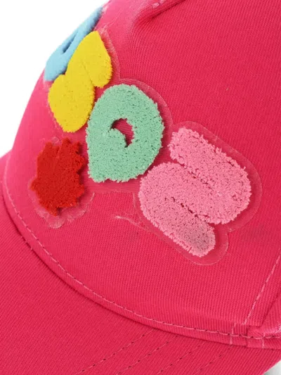 Dsquared2 Logo-embroidered Distressed Baseball Cap In Pink