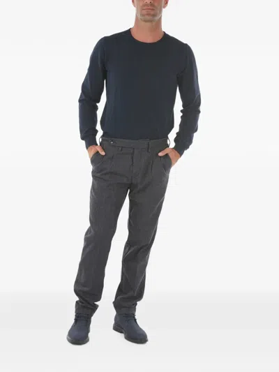Cruna Pinstriped Trousers In Gray