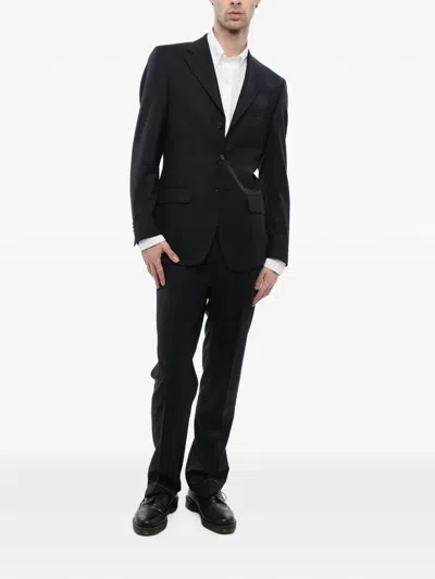 Corneliani Single-breasted Wool Blazer In Blue