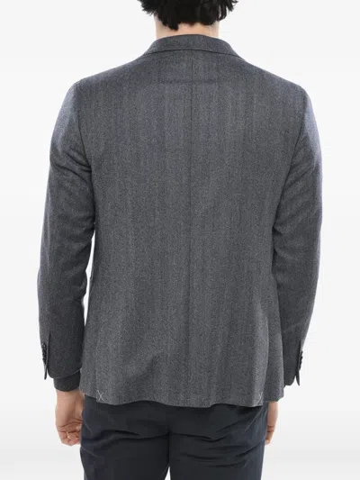Corneliani Single-breasted Blazer In Grey