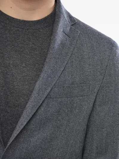 Corneliani Single-breasted Blazer In Grey