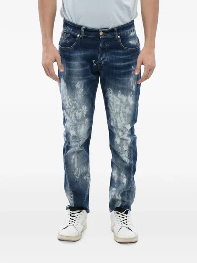 John Richmond Mick Bleached-effect Jeans In Blue