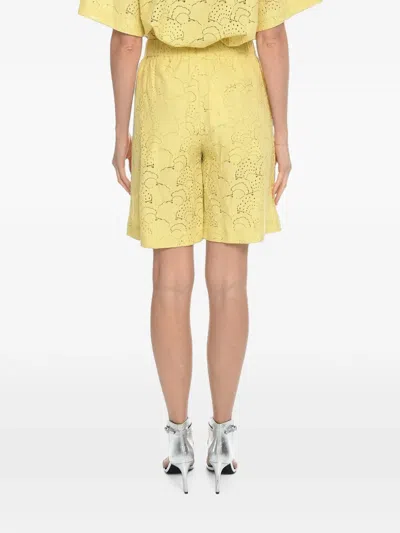 Samsoe & Samsoe Perforated-pattern Karen Shorts In Yellow
