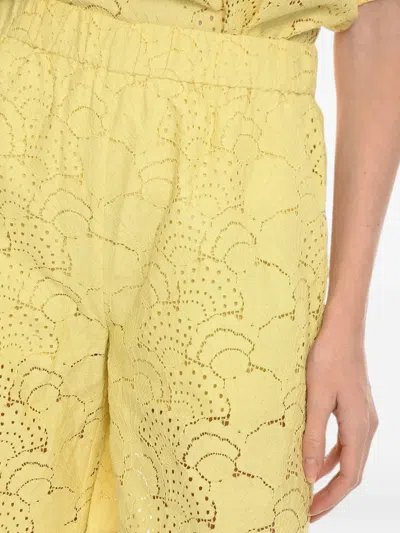 Samsoe & Samsoe Perforated-pattern Karen Shorts In Yellow