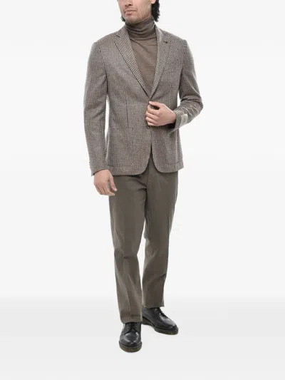 Corneliani Patterned Patch-pocket Blazer In Brown