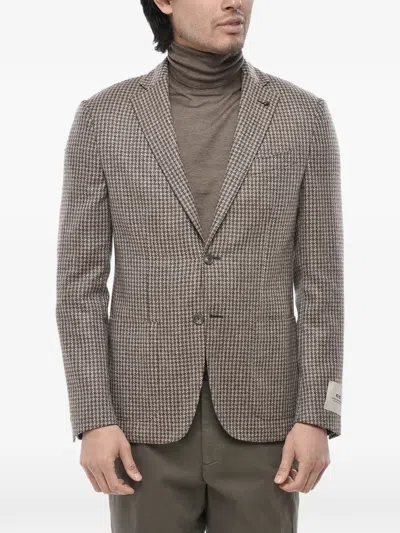 Corneliani Patterned Patch-pocket Blazer In Brown