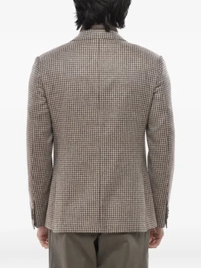 Corneliani Patterned Patch-pocket Blazer In Brown
