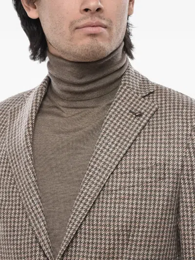 Corneliani Patterned Patch-pocket Blazer In Brown