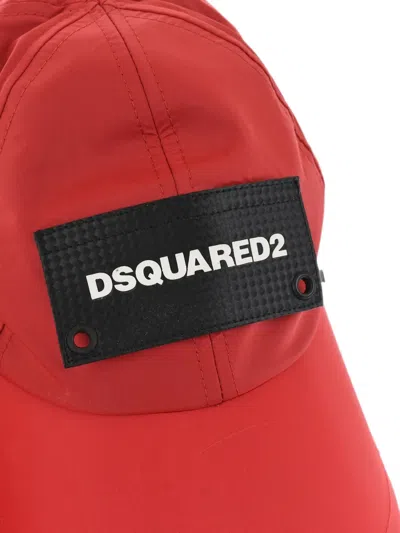 Dsquared2 Sahara Logo-patch Hat In Red