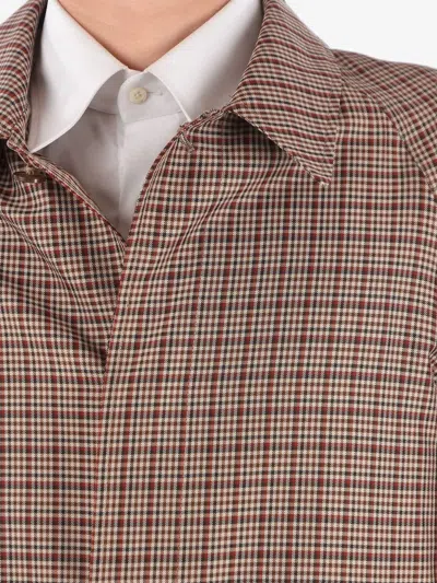 CHECKED-PATTERN SINGLE-BREASTED COAT