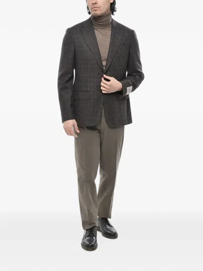 Corneliani Single-breasted Blazer In Gray