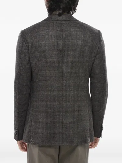 Corneliani Single-breasted Blazer In Gray