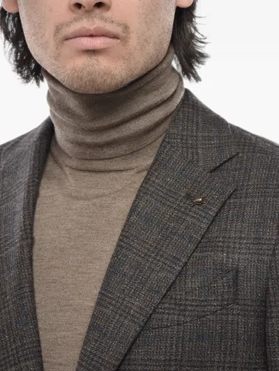 Corneliani Single-breasted Blazer In Gray