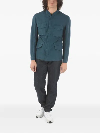 Corneliani Herringbone-twill Utility Jacket In Blue