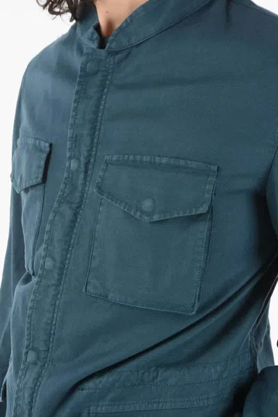Corneliani Herringbone-twill Utility Jacket In Blue