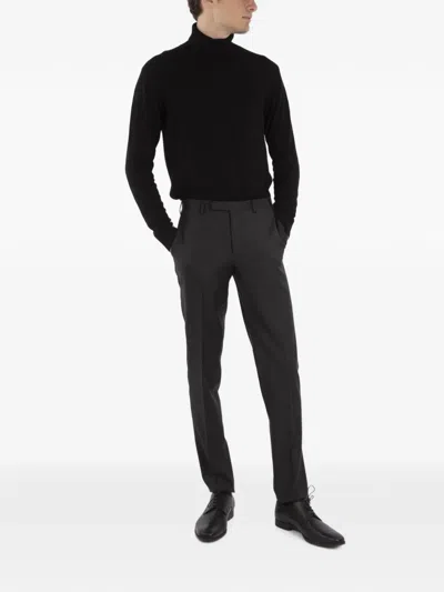 Corneliani Belt-loops Tailored Trousers In Black