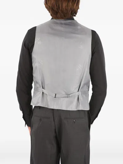 Corneliani Single-breasted Wool Waistcoat In Grey